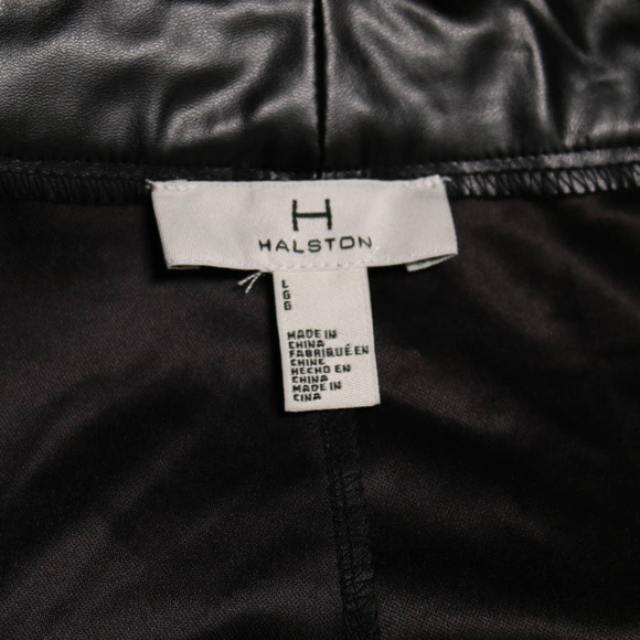 High Rise Faux Leather Tapered Pants Straight Leg Zip Fly Ankle Length Size L - Picture 9 of 11